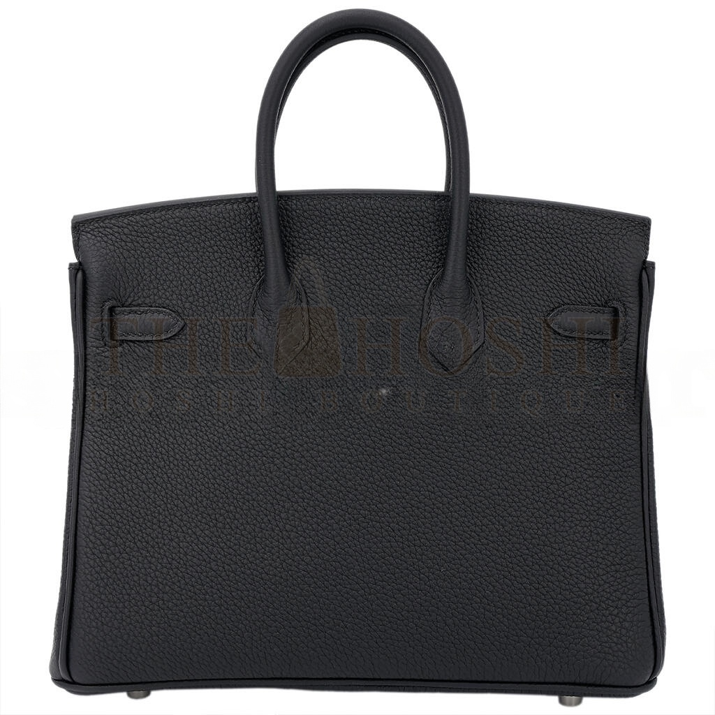 H**me5 BIRKIN 25 NOIR BLACK TOGO CALFSKIN SILVER BUCKLE BAG 10089040 (25*20*13cm) Master Quality